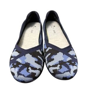Clarks Cloudsteppers Carly Wish Camo Ballet Flats Women's Wide Sz 8 W Blue Camo